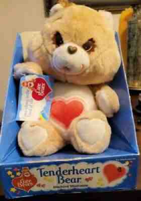 Vintage Care Bears, TENDERHEART BEAR, 1982, 1983, 1984, Rare W/Box Attached-New