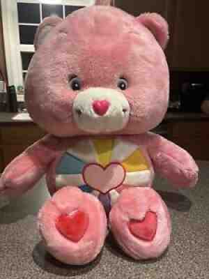 Care Bears Hopeful Heart Bear Large 24â? XL Jumbo Plush 2005 Pink Rare! SR29105