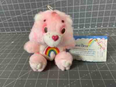Vintage 1980s Care Bears Cheer Bear Mini Plushie with Tag