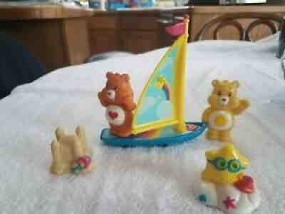 Vintage Care Bear Play Set Beach Party Sailboard sandcastle Starbuddy & Figures