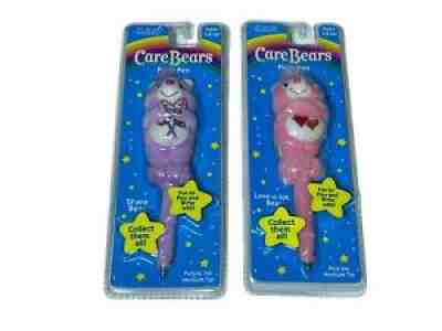 2006 Care Bears Plush Pen Pink Purple Love A Lot Bear American Greeting lot of 2