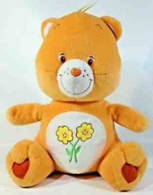 Orange Care Bear Plush Teddy Flowers Friends 2003 Stuffed Animal Nanco 14