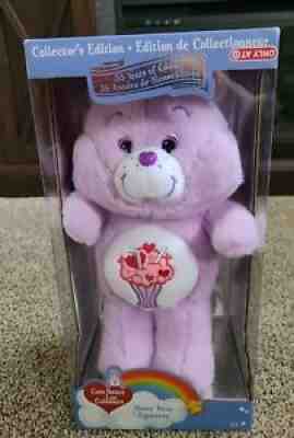 NIB Care Bears Collectors edition Share Bear 35 anniversary stuffed bear purple