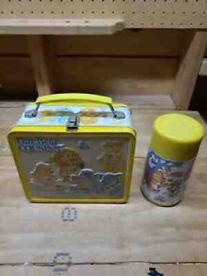 1985~CARE BEAR COUSINS ALADDIN METAL LUNCH BOX WITH THERMOS AMERICAN GREETINGS
