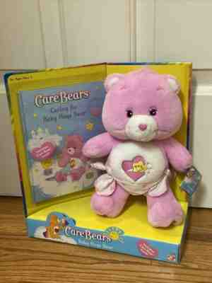 Baby Hugs Care Bear 2002 Pink wearing Diaper Nappy 10" Plush Stuffed Toy
