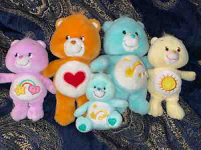 lot of 5 Original Care Bears Plush Dolls Vintage 2000â??s Tenderheart And More