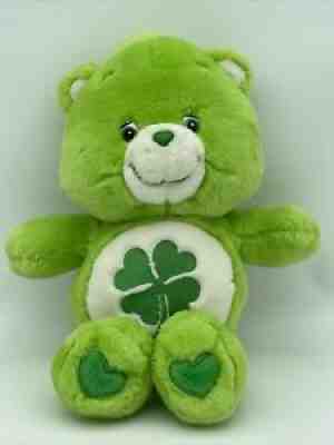 2002 Care Bears Plush Good Luck Lucky Green Shamrock Bear 8â? Stuffed Animal Toy