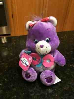 Care Bears purple Share bear Valentines day plush stuffed animal XOXO 8