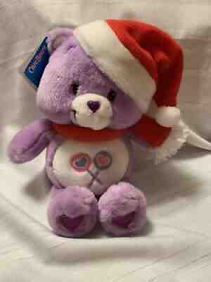 Care Bears Christmas Share Bear Talking Plush 2004 w/Hang Tag Hat & Scarf