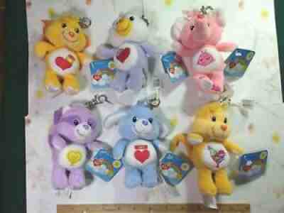 6 Collectible Care Bear Cousins Metal Keychain type - All New with tags