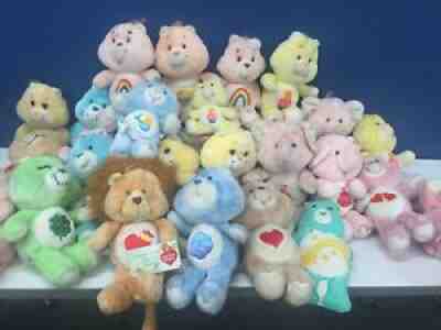 VTG LOT 24 1980s Kenner Care Bears & Care Bear Cousins Plush Dolls Used 80s