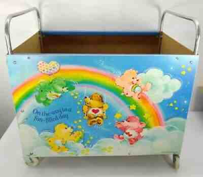Vintage Care Bears Toy Cart Toy Box with Wheels  American Toy Furniture Company