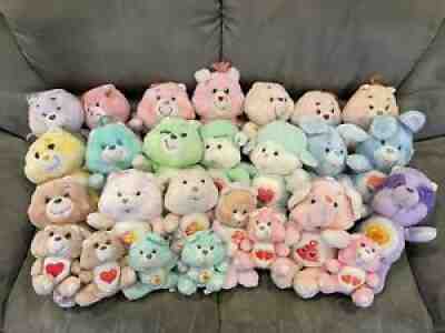 Vintage 1980s Kenner Care Bears & Care Bear Cousins Plush Dolls Used Lot Of 26