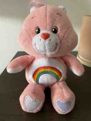 Care Bears Cheer Bear 2002 Beanie Plush Pink with Rainbow 8