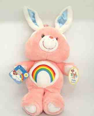 Cheer Care Bear with Rabbit Ears Easter Bunny Pink Rainbow Tummy with Tags