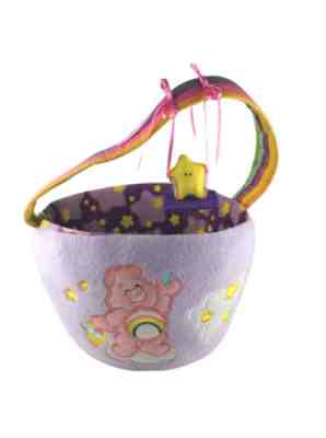 Care Bears Cheer Bear Purple Plush Easter Basket NWOT