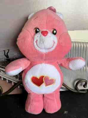 Care Bears Vintage Care Bear Loves-a-Lot Pink Hearts Bear Plush