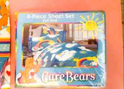 Vintage NEW Care Bears Sheet Set Full Size w/ Curtains Pillowcases Fabric 2002