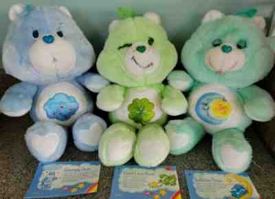 3 CARE BEARS W/ TAGS NO BOX PLUSH VINTAGE 1983 KENNER bedtime, grumpy, good luck