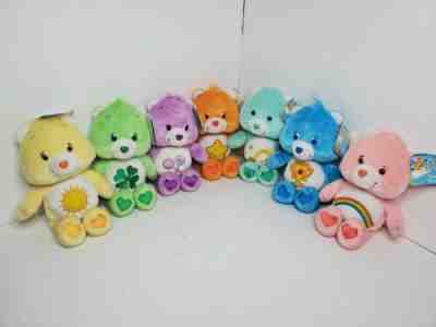 RARE 2002 Care Bears 8 Inch Plush Lot Of 7 WITH TAGS! Champ Share Wish Luck