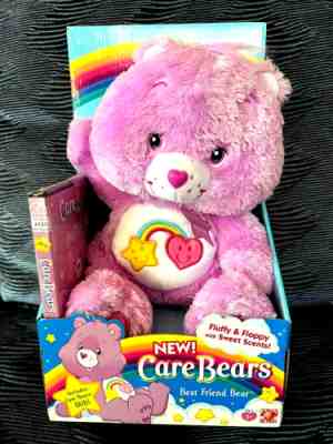 New Care Bears BEST FRIEND BEAR Plush w/ DVD 2006 FLUFFY/FLOPPY w/ Scents in Box