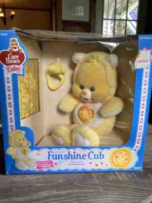 Care Bears Funshine CubKenner 1986 Rare! Flocked Face Baby still In Original Box