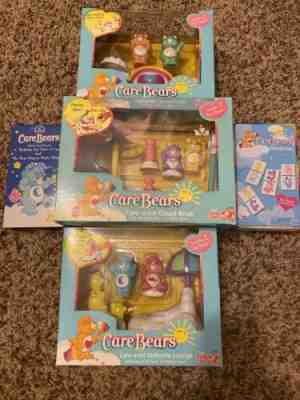 NIB Care Bears lot Vintage 1983 Care Bears Care-a-lot Playsets, Cloud Car, More!