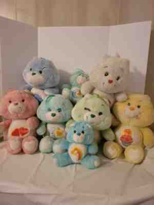 Vintage Care Bear Plush Lot of 8 1983 American Greeting Very Good ConditionÂ 