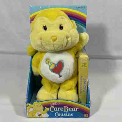 2004 Play Along CARE BEAR COUSINS PLAYFUL HEART MONKEY PLUSH w/ VHS NEW IN BOX