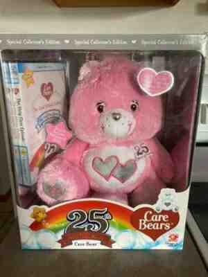CareBears 25th Anniversary Limited Edition Plush Doll Pink Love Swarovski NIB