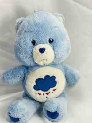 2002 CARE BEARS Blue GRUMPY BEAR 13â? PLUSH VINTAGE RAIN CLOUD VARIATION HEARTS