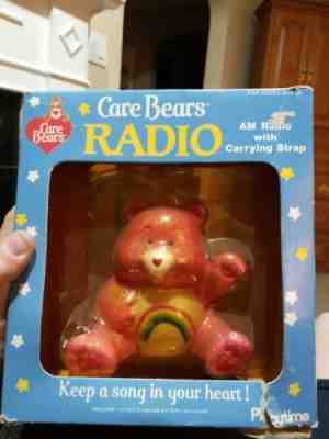 Vintage 1985 Care Bear Cousins Am/Fm Radio Rainbow Care Playtime New Open Box