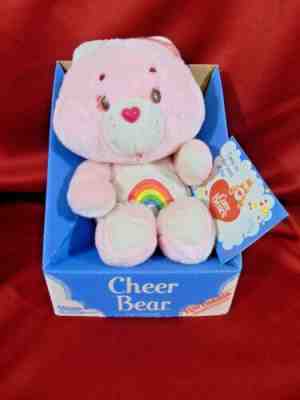 Vintage 1984 CARE BEARS Plush Pink CHEER Bear Rainbow in Original Box Purple MIB