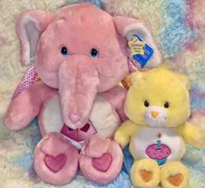 Jumbo Care Bears Cousins Lotsa Heart Elephant Pink BIG 20â? Large Plush W/ Tags