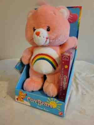 New Play Along Care Bear 13" * CHEER BEAR * VHS * Pink * 2002 * RARE * RETIRED