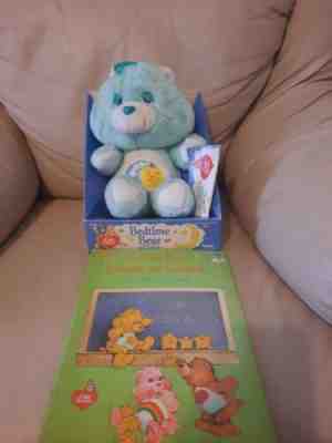 Bedtime Bear Kenner Care Bear New Rare Vintage Stufed Plush 1982 w/coloring book