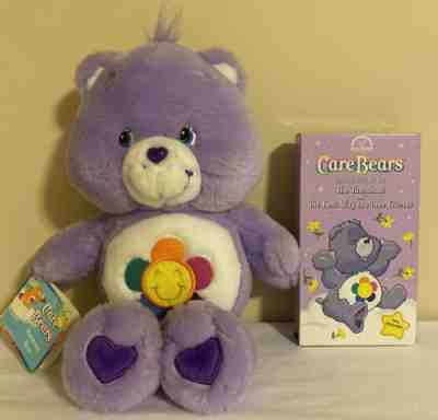 RARE Care Bear: Harmony Bear 13 inch Plush with VHS. 2003. NWT