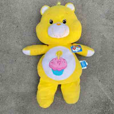 Vintage Birthday Care Bear Large Yellow Plush 2002 Stuffed Animal Toy 26â? NWT
