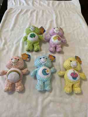 NOS Care Bears 2006 SPECIAL EDITION Lot Of 5 Plush COUNTRY RUN PLAID 8â? NTW