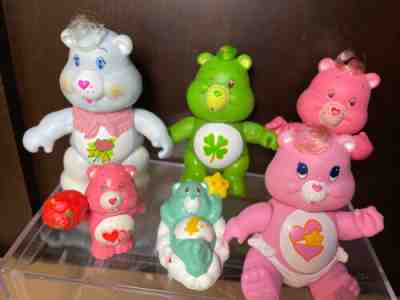 6 Vintage 1983/1984 AGC Care Bears Poseable Figures Grams Baby Hugs Love-A-Lot