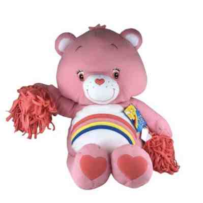 Care Bears The One And Only Cuddle Pillow Cheerleader Bear With Pom Poms 28 inch