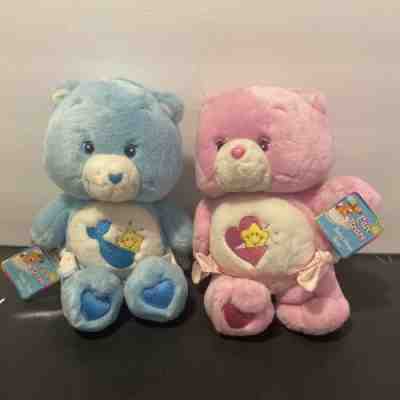 Care Bears Baby Hugs and Baby Tugs Bears, 2002 With Tags Clean W/ Diapers A8