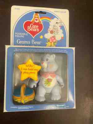 New In Box Care Bears VINTAGE Poseable Posable Grams Bear W/Accessory