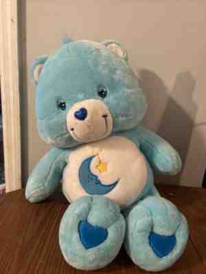 CARE BEARS Bedtime Bear Plush Blue Moon Star Heart Jumbo 24â? from 2002 vintage