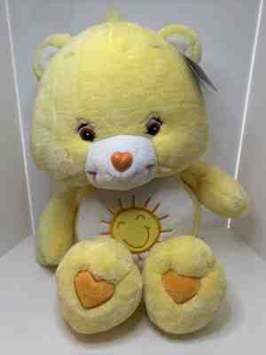 2009 Care Bear Jumbo Plush 42â? Yellow Sunshine Funshine RETIRED VINTAGE w/ Tags
