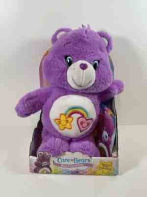 Care Bears Best Friend Purple Bear Stuffed Animal Plush w/DVD Rainbow 13