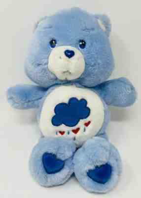 Care Bears 2002 GRUMPY Bear Blue Cloud Ran Hearts Plush 13â? CLEAN