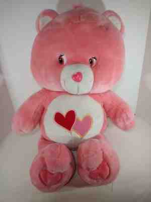 Care Bears Pink Jumbo Plush 2002 Love A Lot Hearts 24