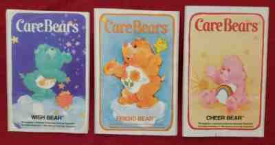 3 x 5 Vintage 1983 Care Bears Stickers: Wish, Cheer, & Friend Bear- Lot of 3