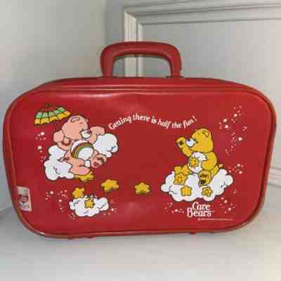 Vintage Care Bears Red Suitcase 1980s 1983 Used 12 x 15